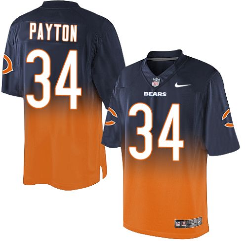 Youth Limited Walter Payton Nike Jersey Navy/Orange - #34 Fadeaway NFL Chicago Bears